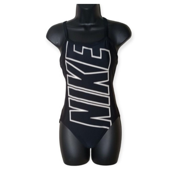 Nike Black and White Women's One Piece Swimsuit - Picture 1 of 14